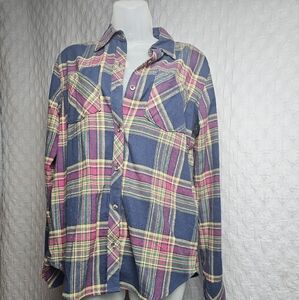 Blue Plain Button Down Shirt